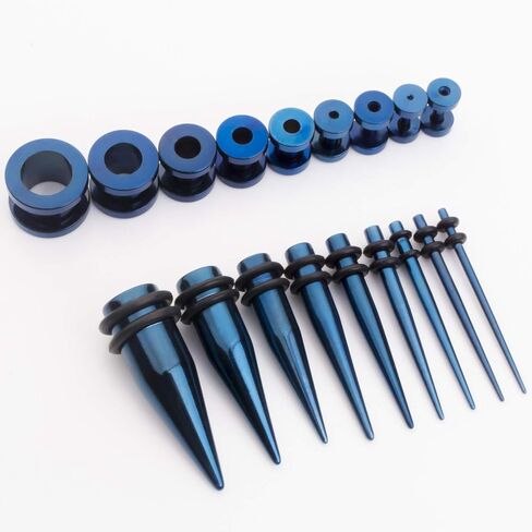 CABBE KALLO 36 pcs 14G-00G Ear Stretching Kit Stainless Steel Tapers Screw Fit Tunnels Set Piercing Body Jewelry in Saudi Arabia