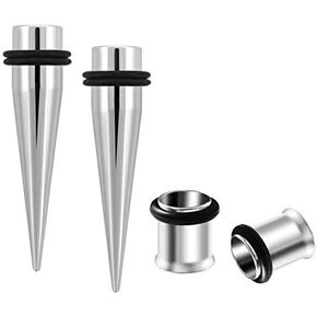 HEKEUOR 4 Piece 316l Steel Tapers and Tunnels Ear Stretching Kit Gauges Gauging Plugs Choose 1g 7/16 1/2 9/16 00g-14g in Saudi Arabia