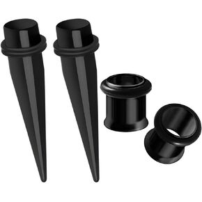 HEKEUOR 9mm Steel Ear Stretching Kit 2 Steel Tapers 2 Steel Tunnels Size Between 0g(8mm) and 00g(10mm) in Saudi Arabia