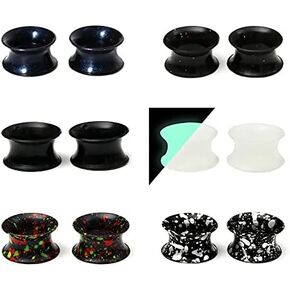 WBRWP 48/32/24/22/20/16/12pcs Ear Tunnels and Plugs - Double Flared Hollow Hard/Soft Silicone Ear Gauges - Ear Expander Stretcher Body Piercing Jewelry 8g-1" in Saudi Arabia