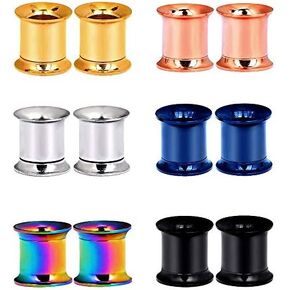 JOYTOYOU Set of 12 pcs Stainless Steel Ear Plugs Large Double Flare Alloy Gauges Stretching Screw Fit Tunnels Gauge 8g - 1 inch in Saudi Arabia