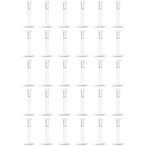 Lcolyoli 30PCS 16G 18G Clear Nose Studs Push Top Piercing Retainers 2mm Flat & Ball Top Bioflex Lip Rings Labret Retainer for Women Men 6-10mm Bar Length in Saudi Arabia