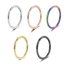 5 Pcs 20G 18G 16G Nose Rings Hoop Set 316L Surgical Steel Earrings Tragus Septum Piercing Cartilage Hoop For Women Men