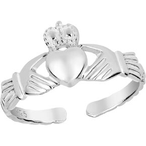 AeraVida Promise of Love Royal Claddagh .925 Sterling Silver Toe or Pinky Ring in Saudi Arabia