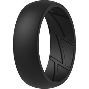 ThunderFit Silicone Wedding Rings for Men Breathable Airflow Inner Grooves - Breathable Edition Rubber Engagement Bands - 8.5mm Wide - 2.5mm Thick in Saudi Arabia