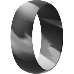 ThunderFit Silicone Wedding Ring for Men - Rubber Engagement Band - Width 8.0mm Thickness 2.0mm