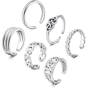 Anicina Toe Rings for Women Various Types Open Band Ring Cute Foot Jewelry Set Tail Ring Summer Beach Adjustable Toe Finger Rings in Saudi Arabia