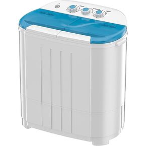 Auertech Portable Washing Machine, 14lbs Mini Twin Tub Washer Compact Laundry Machine with Built-in Gravity Drain Time Control, Semi-automatic 9lbs Washer 5lbs Spinner for Dorms, Apartments, RVs in Kuwait