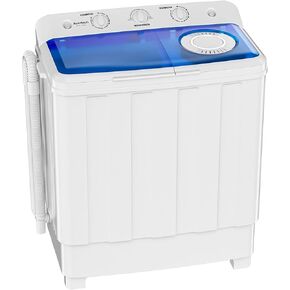 Auertech Portable Washing Machine, 28lbs Mini Twin Tub Washer Compact Laundry Machine with drain dump, Time Control, Semi-automatic 18lbs Washer 10lbs Spinner for Dorms, Apartments, RVs (28 lbs) in Kuwait