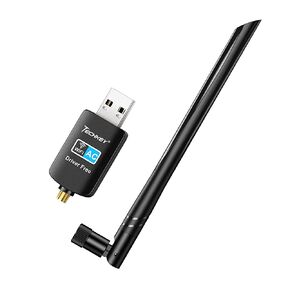 WiFi Adapter 600mbps，Techkey Wireless USB Adapter Dual Band 2.4GHz/5GHz LAN Card 802.11ac Network Card for Desktop Laptop PC Support Windows 10 / 8.1 / 8 / 7 / XP / Vista in Kuwait