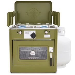 فرن هاي كي كرو للتخييم في الهواء الطلق مع حقيبة حمل | فرن وموقد متنقل 2 في 1 مع نطاق سطح طبخ يعمل بالبروبون، إشعال تلقائي، إيقاف أمان ارتفاع درجة الحرارة، ميزان حرارة مدمج، منظم خرطوم in Kuwait