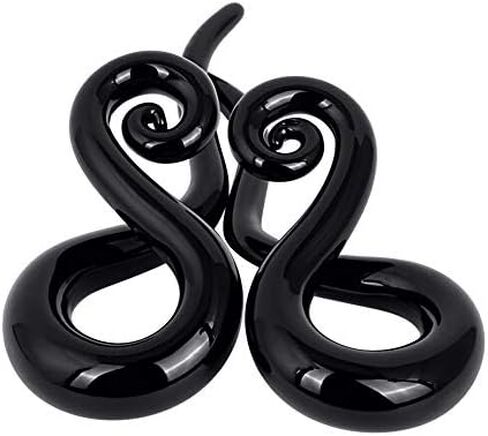 Oyaface 2 PC Glass Ear Tapers Plugs 4G-14mm Teardrop Spiral Gauges Piercing Jewerlry Set in Saudi Arabia