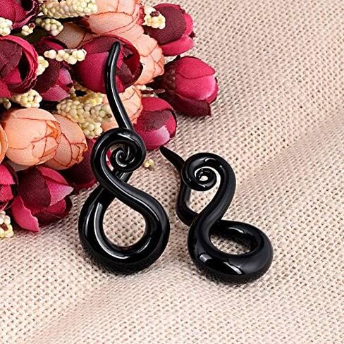 Oyaface 2 PC Glass Ear Tapers Plugs 4G-14mm Teardrop Spiral Gauges Piercing Jewerlry Set in Saudi Arabia