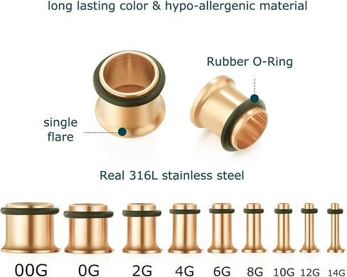 vcmart 14G-00G 36 pcs Ear Gauges Stretching Kit Tapers Plugs Eyelets Implant Grade Steel in Saudi Arabia