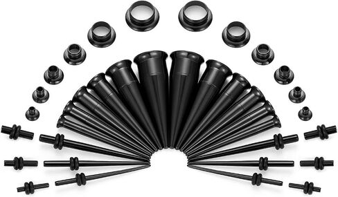vcmart 14G-00G 36 pcs Ear Gauges Stretching Kit Tapers Plugs Eyelets Implant Grade Steel in Saudi Arabia