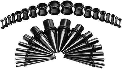 vcmart 14G-00G 36 قطعة مقاييس الأذن تمتد عدة التناقص التدريجي المقابس الثقوب زرع الصف الصلب in Kuwait