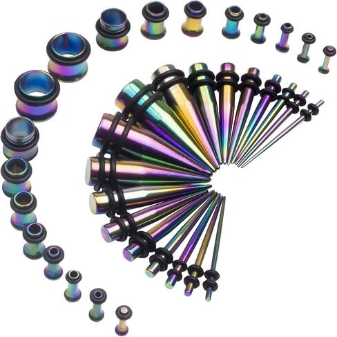 14G-00G 36 قطعة مقاييس الأذن تمتد عدة الجراحية الصلب التناقص التدريجي الأنفاق المقابس ثقب مجموعة مجوهرات للجسم in Kuwait