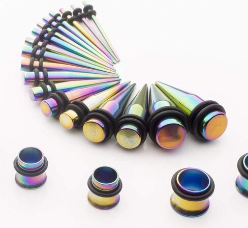 14G-00G 36 قطعة مقاييس الأذن تمتد عدة الجراحية الصلب التناقص التدريجي الأنفاق المقابس ثقب مجموعة مجوهرات للجسم in Kuwait