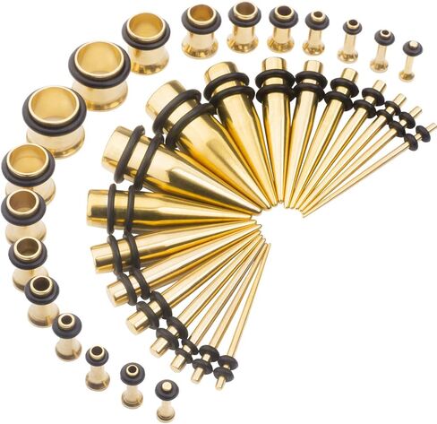 14G-00G 36 قطعة مقاييس الأذن تمتد عدة الجراحية الصلب التناقص التدريجي الأنفاق المقابس ثقب مجموعة مجوهرات للجسم in Kuwait