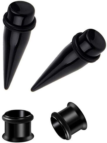 HEKEUOR 11mm 7/16“ Steel Ear Stretching Kit 2 Steel Tapers 2 Steel Tunnels Size Between 00g(10mm) and 1/2" (12mm) in Kuwait