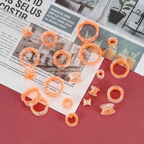 Qmcandy 10 Pairs 2g-1" Colorful Soft Silicone Ear Tunnels Kit Hollow Flexible Ear Stretching Set in Saudi Arabia