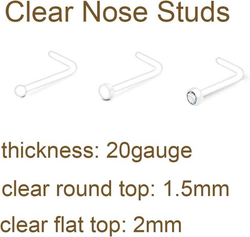 MODRSA Mix Set Clear Piercing Retainers Septum Retainer Nose Studs Flexible Lip Ear Nose Tongue Rings Nipplering Cartilage Rook Daith Earrings Horseshoe Plastic Industrial Piercing Retainer for Work in Kuwait