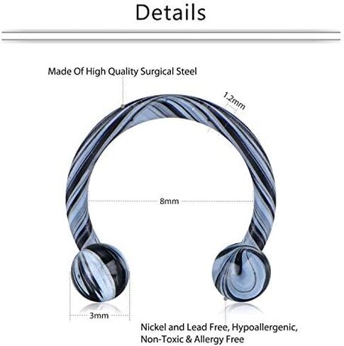 Mayhoop 16G الفولاذ الجراحي حدوة الحصان الأنف الحاجز خواتم ثقب المجوهرات الغضروف الحلزون الزنمة حلق هوب الشفاه حدوة الحصان ثقب التجنيب للنساء الرجال 6 مم 8 مم 10 مم in Kuwait
