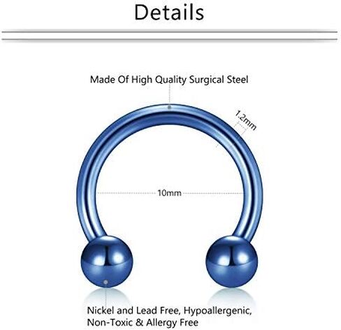 Mayhoop 16G الفولاذ الجراحي حدوة الحصان الأنف الحاجز خواتم ثقب المجوهرات الغضروف الحلزون الزنمة حلق هوب الشفاه حدوة الحصان ثقب التجنيب للنساء الرجال 6 مم 8 مم 10 مم in Kuwait