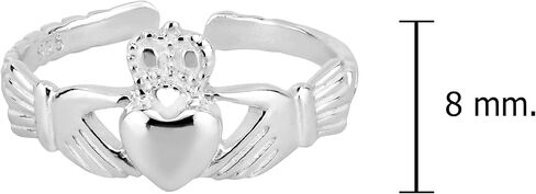 AeraVida Promise of Love Royal Claddagh .925 Sterling Silver Toe or Pinky Ring in Saudi Arabia
