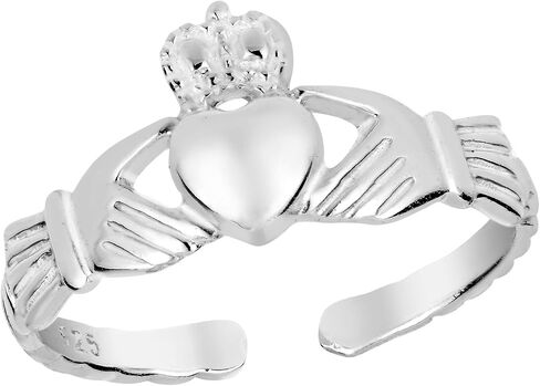 AeraVida Promise of Love Royal Claddagh .925 Sterling Silver Toe or Pinky Ring in Saudi Arabia