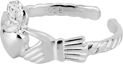 AeraVida Promise of Love Royal Claddagh .925 Sterling Silver Toe or Pinky Ring in Saudi Arabia