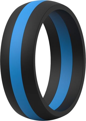 ThunderFit Silicone Wedding Rings for Men Breathable Airflow Inner Grooves - Breathable Edition Rubber Engagement Bands - 8.5mm Wide - 2.5mm Thick in Saudi Arabia