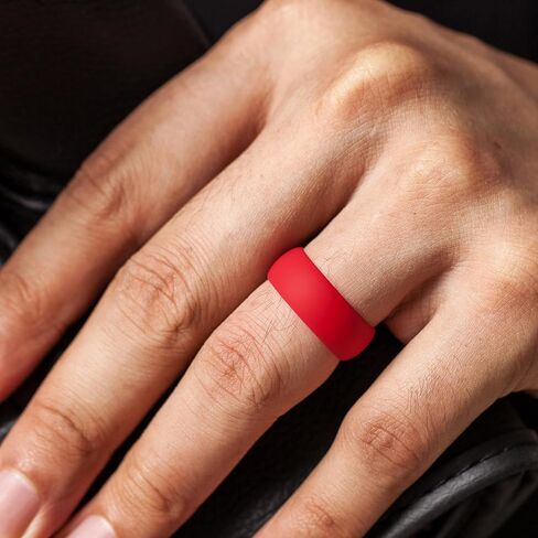 ThunderFit Silicone Wedding Ring for Men - Rubber Engagement Band - Width 8.0mm Thickness 2.0mm in Saudi Arabia