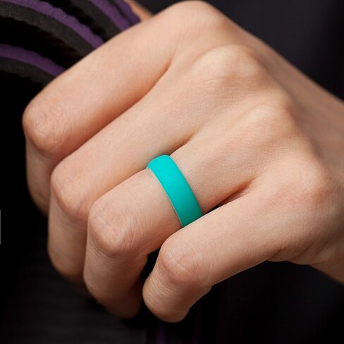 ThunderFit Silicone Wedding Ring for Men - Rubber Engagement Band - Width 8.0mm Thickness 2.0mm in Saudi Arabia