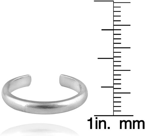 Hoops & Loops 925 Sterling Silver High Polished Tarnish Resistant Hypoallergenic Plain Simple Minimalist Open Toe Ring for Women Men Teen Girls, Silver, Yellow Gold, Rose Gold, Black in Kuwait