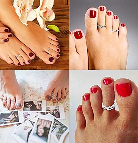 Anicina Toe Rings for Women Various Types Open Band Ring Cute Foot Jewelry Set Tail Ring Summer Beach Adjustable Toe Finger Rings in Saudi Arabia