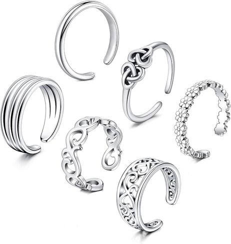 Anicina Toe Rings for Women Various Types Open Band Ring Cute Foot Jewelry Set Tail Ring Summer Beach Adjustable Toe Finger Rings in Saudi Arabia