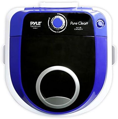 Pyle Upgraded Version Portable Washer - Top Loader Portable Laundry, Mini Washing Machine, Quiet Washer, Rotary Controller, 110V - For Compact Laundry, 4.5 Lbs. Capacity, Translucent Tubs in Saudi Arabia