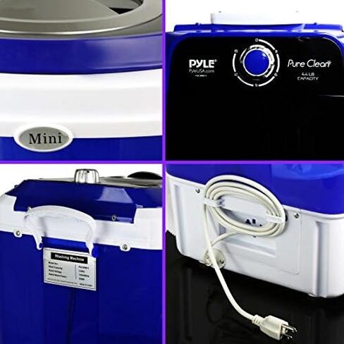 Pyle Upgraded Version Portable Washer - Top Loader Portable Laundry, Mini Washing Machine, Quiet Washer, Rotary Controller, 110V - For Compact Laundry, 4.5 Lbs. Capacity, Translucent Tubs in Saudi Arabia