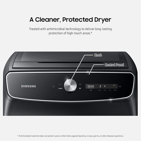 SAMSUNG 7.5 Cu. Ft. Smart Dial Gas Dryer with FlexDry, Dry 2 Loads in 1 Large Capacity Machine, Super Speed 30 Minute Clothes Drying Cycle, WiFi Connected Control, DVG60A9900V/A3, Brushed Black in Saudi Arabia