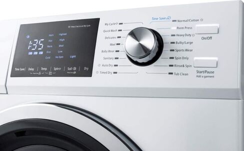 Summit SPWD2202W 24"" Washer and Dryer Combo with 2.7 cu. ft. Capacity 115 Volt Operation 16 Wash Cycles Delay Start Time Sanitary Cycle in White in Saudi Arabia