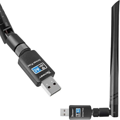 WiFi Adapter 600mbps，Techkey Wireless USB Adapter Dual Band 2.4GHz/5GHz LAN Card 802.11ac Network Card for Desktop Laptop PC Support Windows 10 / 8.1 / 8 / 7 / XP / Vista in Kuwait