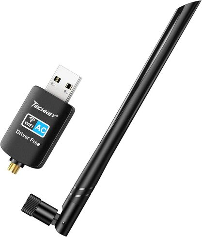 WiFi Adapter 600mbps，Techkey Wireless USB Adapter Dual Band 2.4GHz/5GHz LAN Card 802.11ac Network Card for Desktop Laptop PC Support Windows 10 / 8.1 / 8 / 7 / XP / Vista in Kuwait