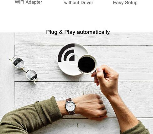 WiFi Adapter 600mbps，Techkey Wireless USB Adapter Dual Band 2.4GHz/5GHz LAN Card 802.11ac Network Card for Desktop Laptop PC Support Windows 10 / 8.1 / 8 / 7 / XP / Vista in Kuwait