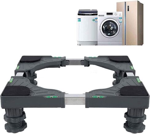 I'SMARTMOON Mini-Fridge-Stand 4 Strong Feet，Adjustable Dolly Washing Machine Stand Base，plant stand，for Furniture Portable Refrigerator Dryer Stand (Black 4-feet Bold) in Saudi Arabia