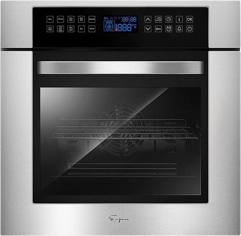 Empava 24 Inch Electric Single Wall Oven 10 Cooking Functions Deluxe 360° ROTISSERIE with Sensitive Touch Control in Stainless Steel in Saudi Arabia