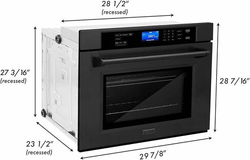 ZLINE 30" Professional Single Wall Oven with Self Clean and True Convection in Black Stainless Steel (AWS-30-BS) in Kuwait