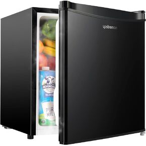 Upstreman 1.7 Cu.ft Mini Fridge with Freezer, Adjustable Thermostat, Energy Saving, Low Noise, Single Door Compact Refrigerator for Dorm, Office, Bedroom, Black-FR17 in Saudi Arabia