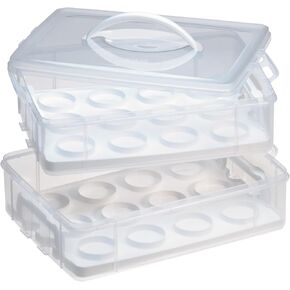 Snapware Snap 'N Stack Portable Storage Carrier with Lid for Eggs, BPA-Free Egg Holders, Dessert Carrier with Stackable Trays, Microwave, Freezer and Dishwasher Safe in Saudi Arabia