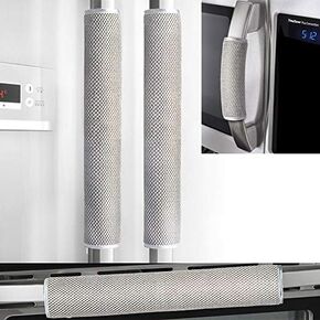 OUGAR8 Refrigerator Door Handle Cover Set of 3,Kitchen Appliances Gloves Fridge Microwave Dishwasher Door Cloth Protector-Catches Drip,Fingerprint Dust Cover (3pcs, Gray Plush) in Saudi Arabia